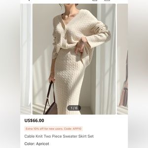 Two piece sweater skirt set